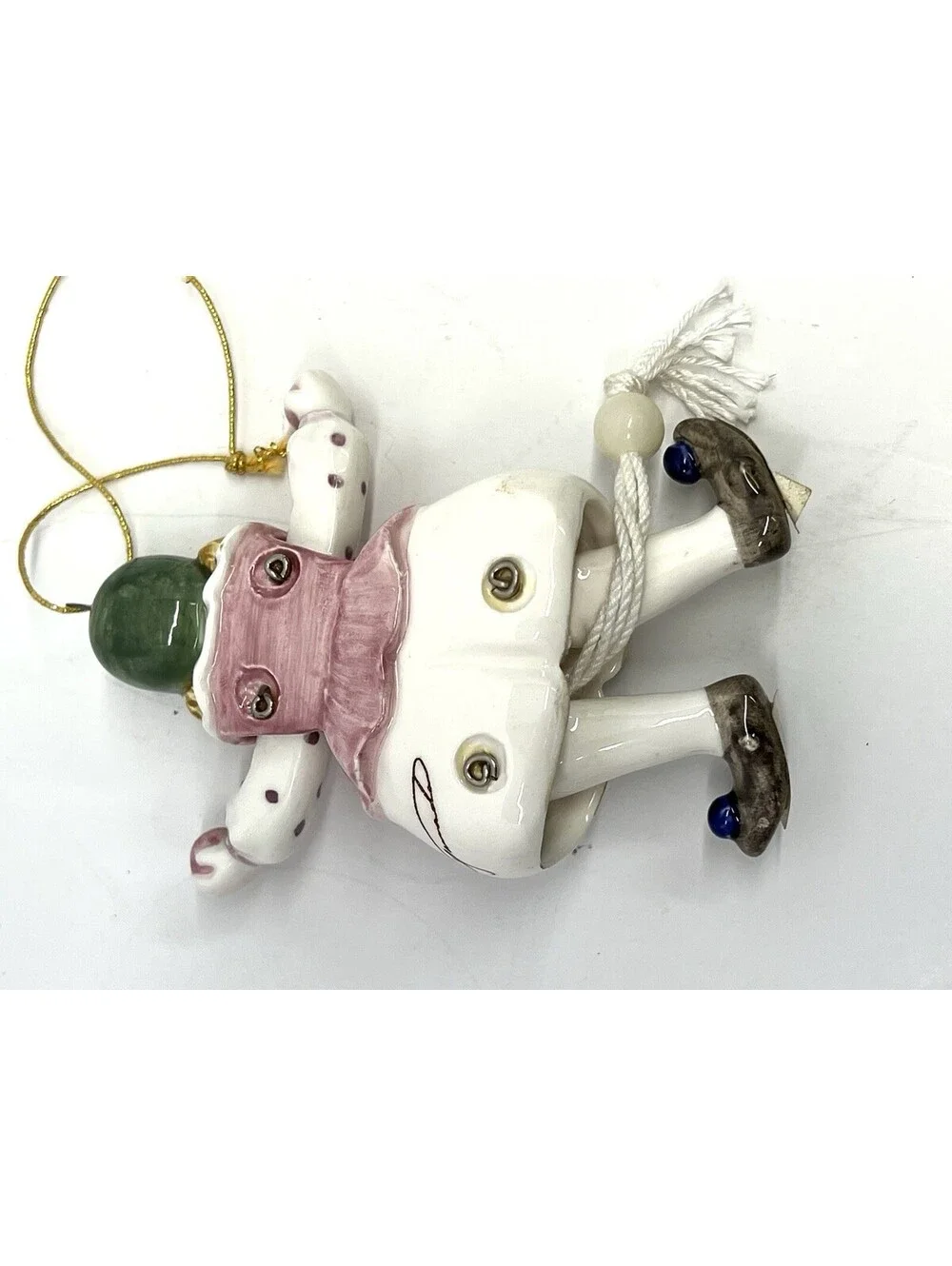 3 Schmid Ceramic Porcelain Pull String Dancing Clown Clowns 1991 Ornament Figure
